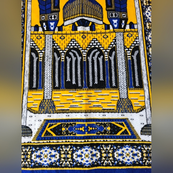Tapestry Prayer Rug Mat, Made In Turkey, Blue, Yellow, NWOT - Picture 4 of 8